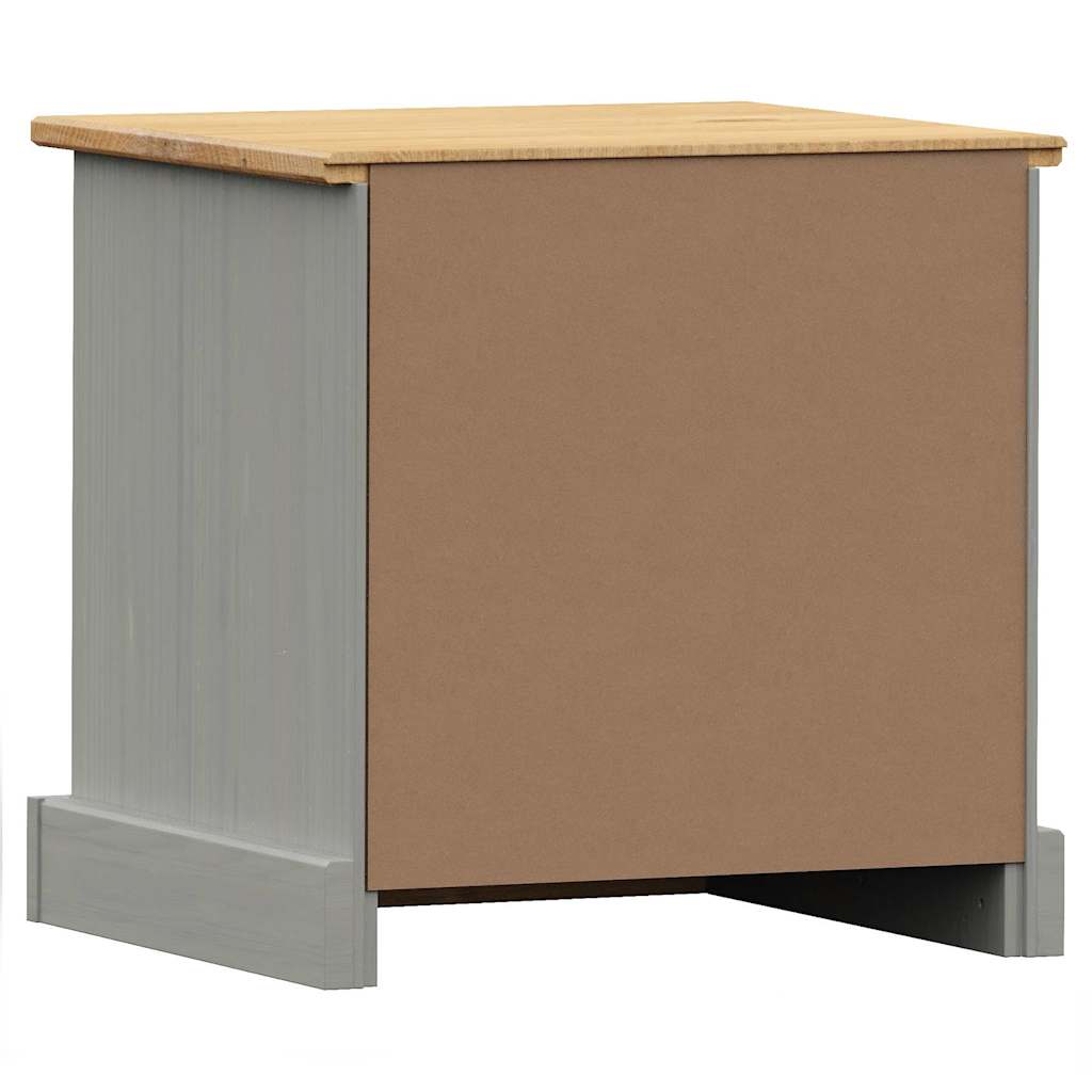 vidaXL Szafka nocna VIGO, szara, 42x35x40 cm, lite drewno sosnowe