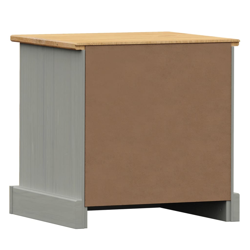 vidaXL Szafka nocna VIGO, szara, 42x35x42 cm, lite drewno sosnowe