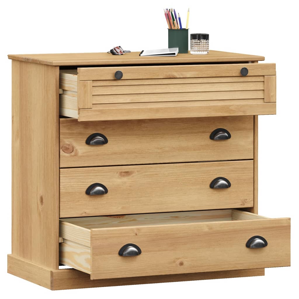 vidaXL Komoda VIGO, 80x40x76 cm, lite drewno sosnowe