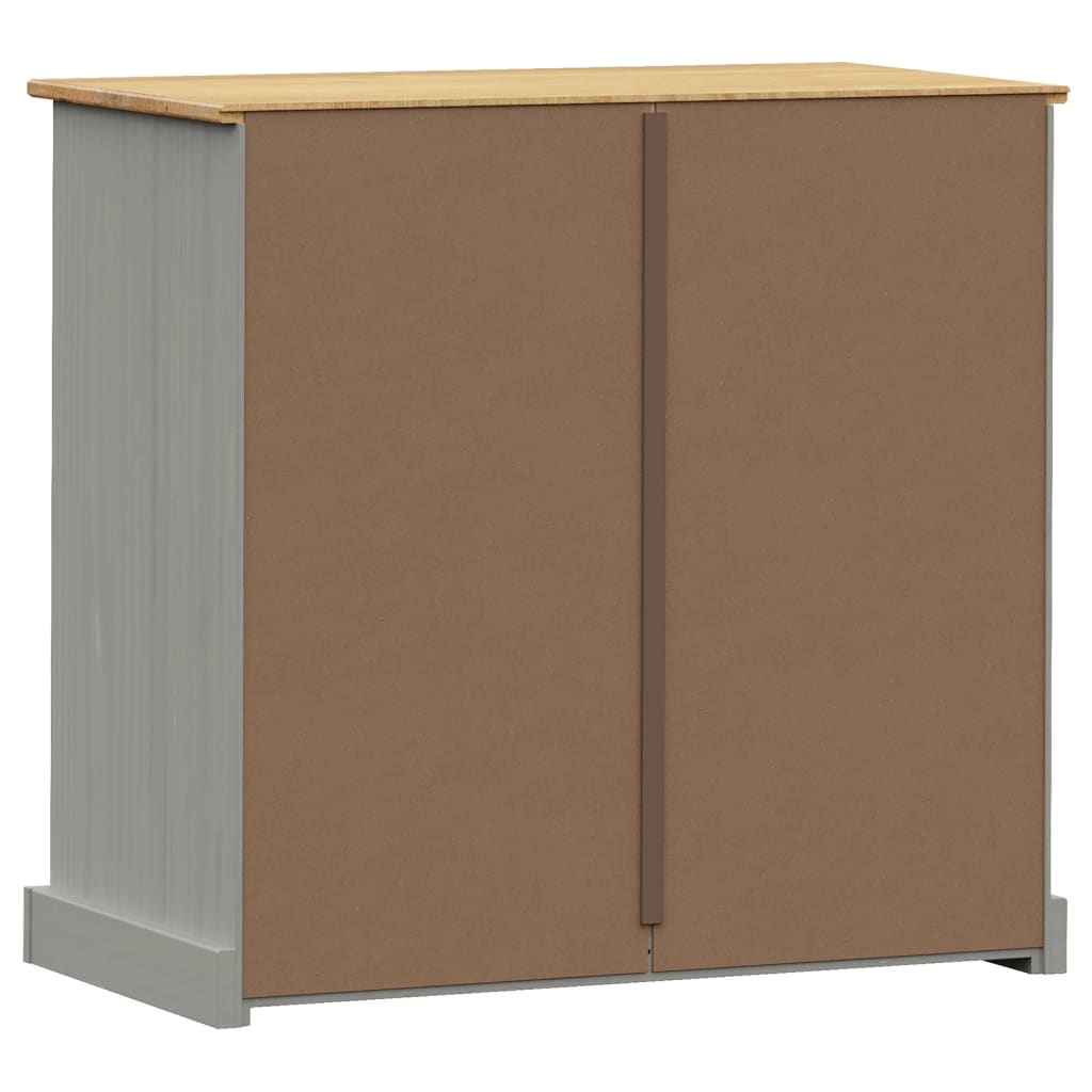 vidaXL Komoda VIGO, szara, 80x40x76 cm, lite drewno sosnowe