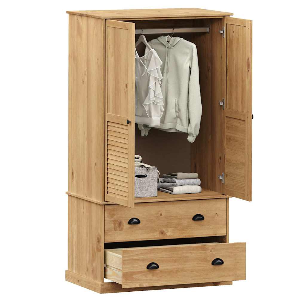 vidaXL Szafa VIGO, 90x55x170 cm, lite drewno sosnowe