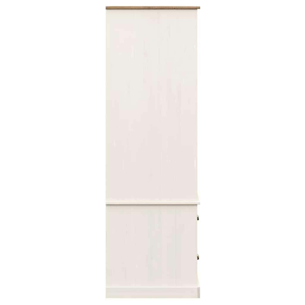 vidaXL Szafa VIGO, biała, 90x55x170 cm, lite drewno sosnowe
