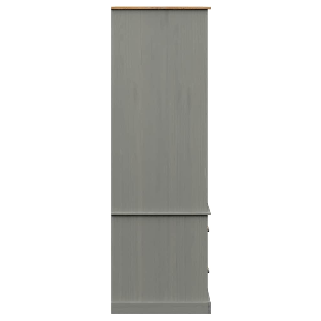 vidaXL Szafa VIGO, szara, 90x55x170 cm, lite drewno sosnowe