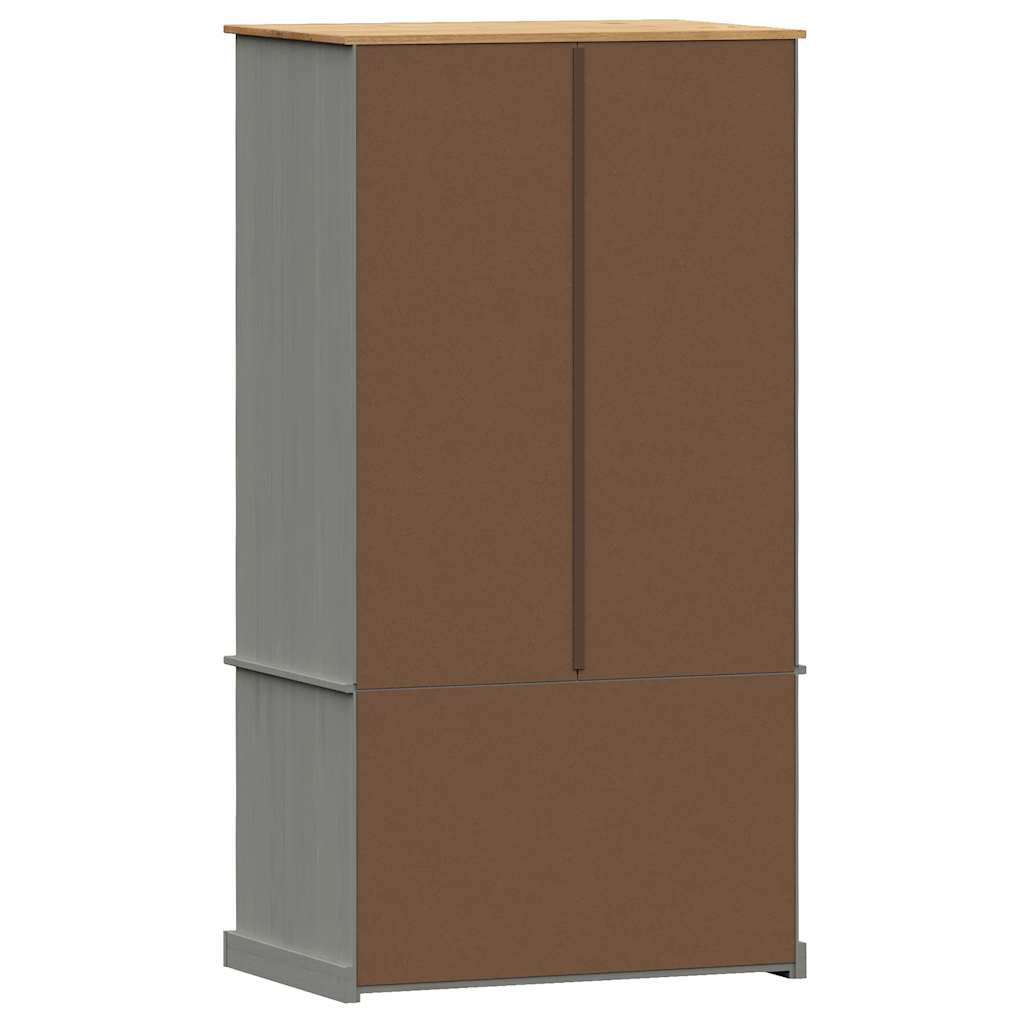 vidaXL Szafa VIGO, szara, 90x55x170 cm, lite drewno sosnowe