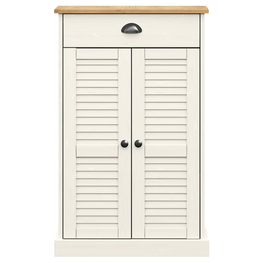 vidaXL Szafka na buty VIGO, biała, 60x35x96 cm, lite drewno sosnowe