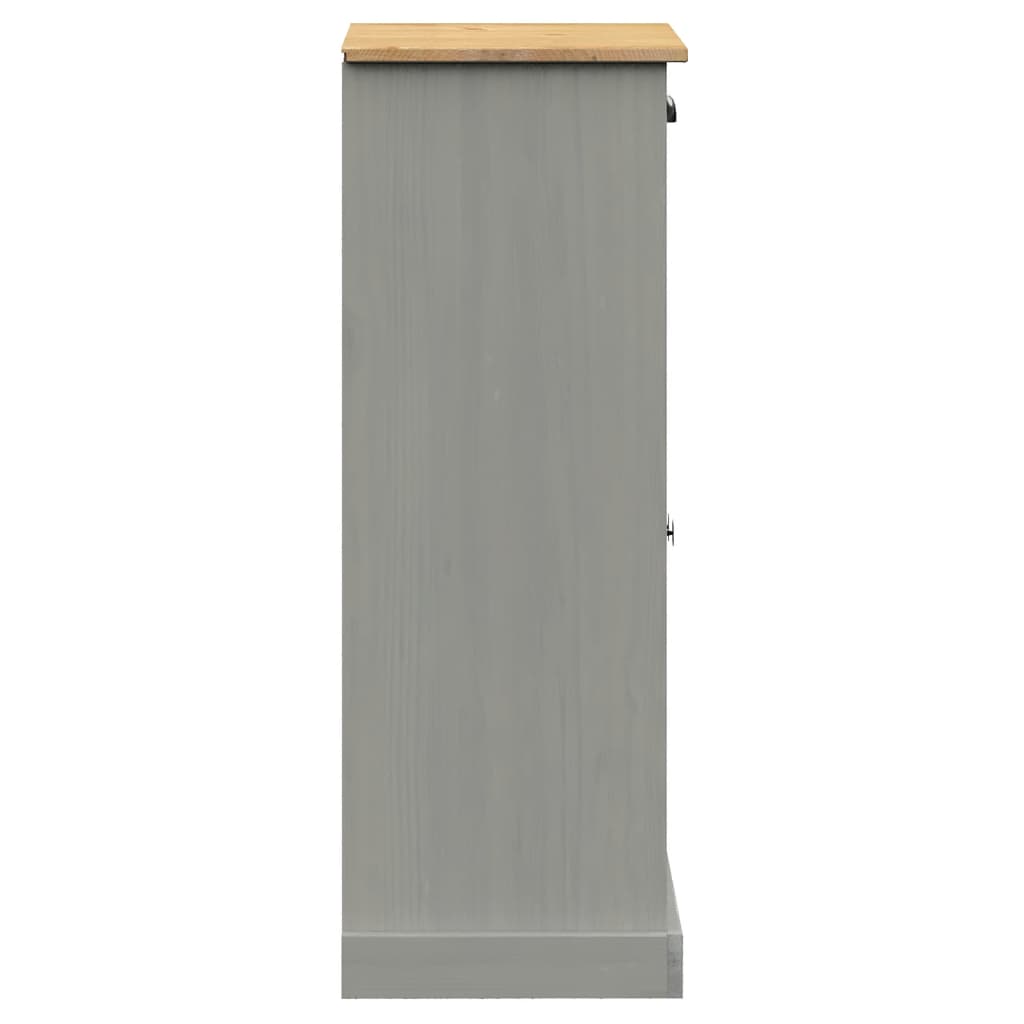 vidaXL Szafka na buty VIGO, szara, 60x35x96 cm, lite drewno sosnowe