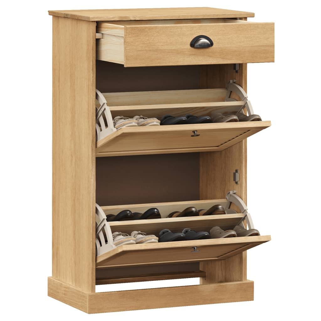 vidaXL Szafka na buty VIGO, 60x35x96 cm, lite drewno sosnowe