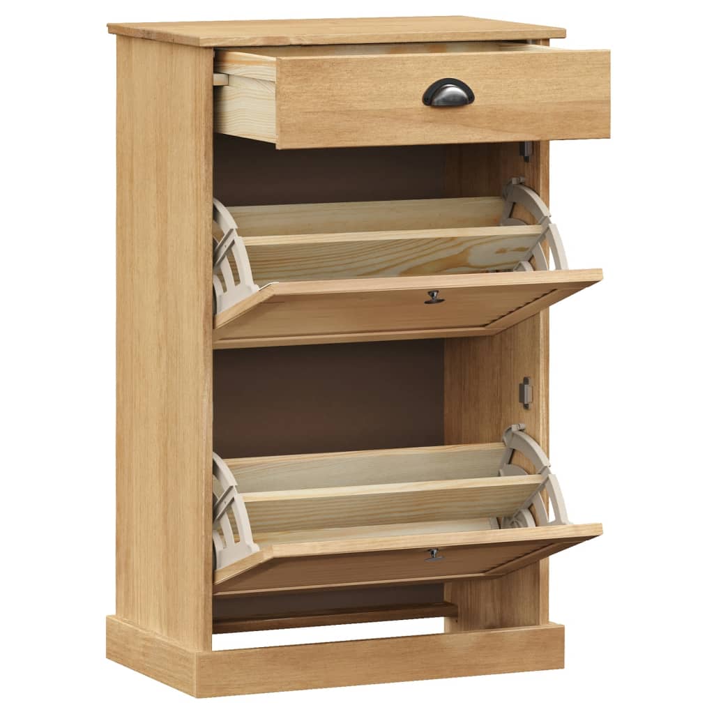 vidaXL Szafka na buty VIGO, 60x35x96 cm, lite drewno sosnowe