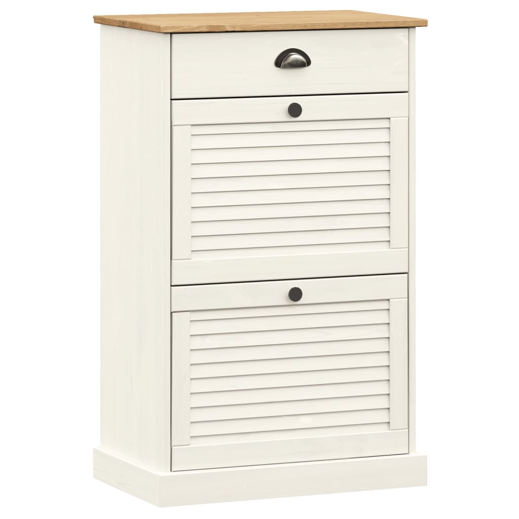 vidaXL Szafka na buty VIGO, 60x35x96 cm, biała, lite drewno sosnowe
