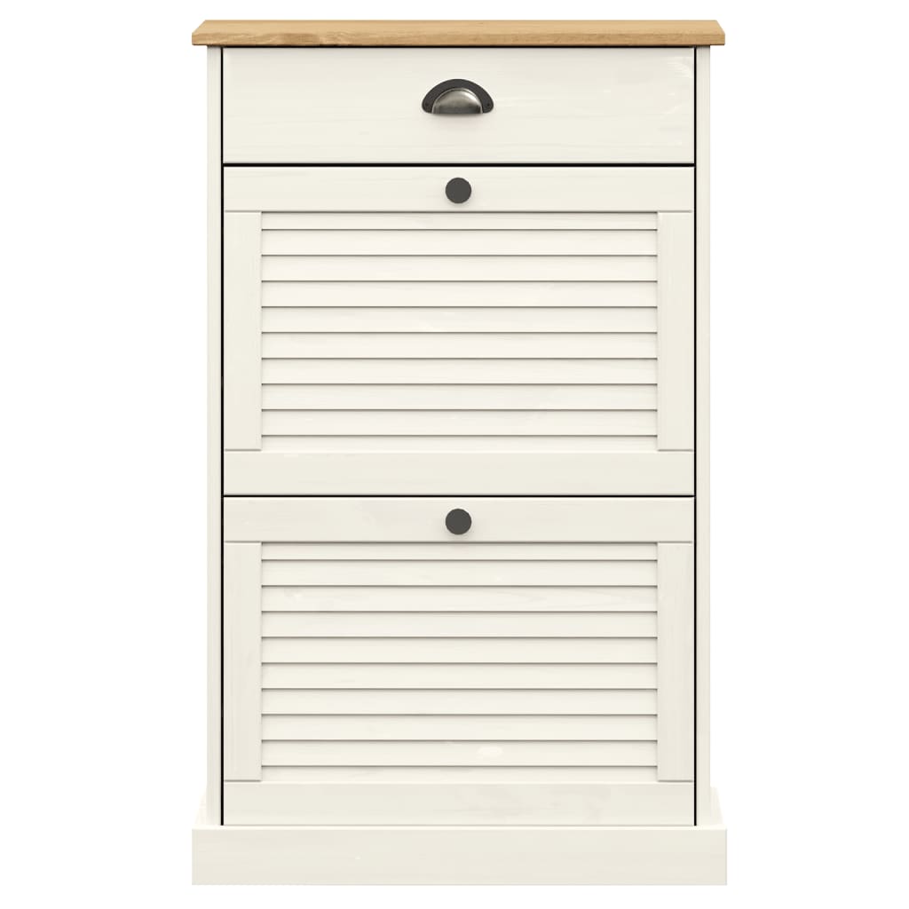 vidaXL Szafka na buty VIGO, 60x35x96 cm, biała, lite drewno sosnowe