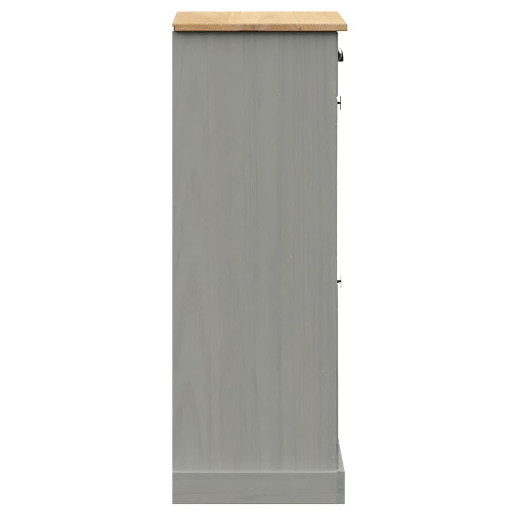 vidaXL Szafka na buty VIGO, 60x35x96 cm, szara, lite drewno sosnowe