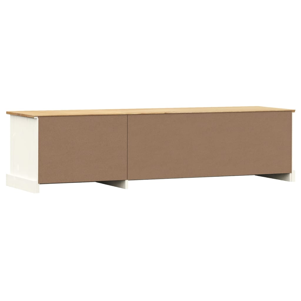 vidaXL Szafka pod TV VIGO, biała, 156x40x40 cm, lite drewno sosnowe