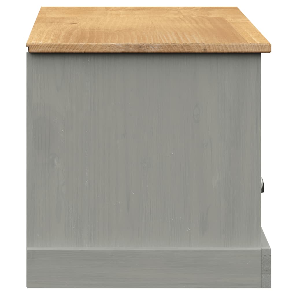 vidaXL Szafka pod TV VIGO, szara, 156x40x40 cm, lite drewno sosnowe