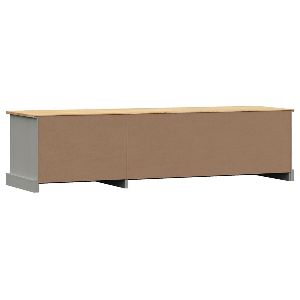 vidaXL Szafka pod TV VIGO, szara, 156x40x40 cm, lite drewno sosnowe