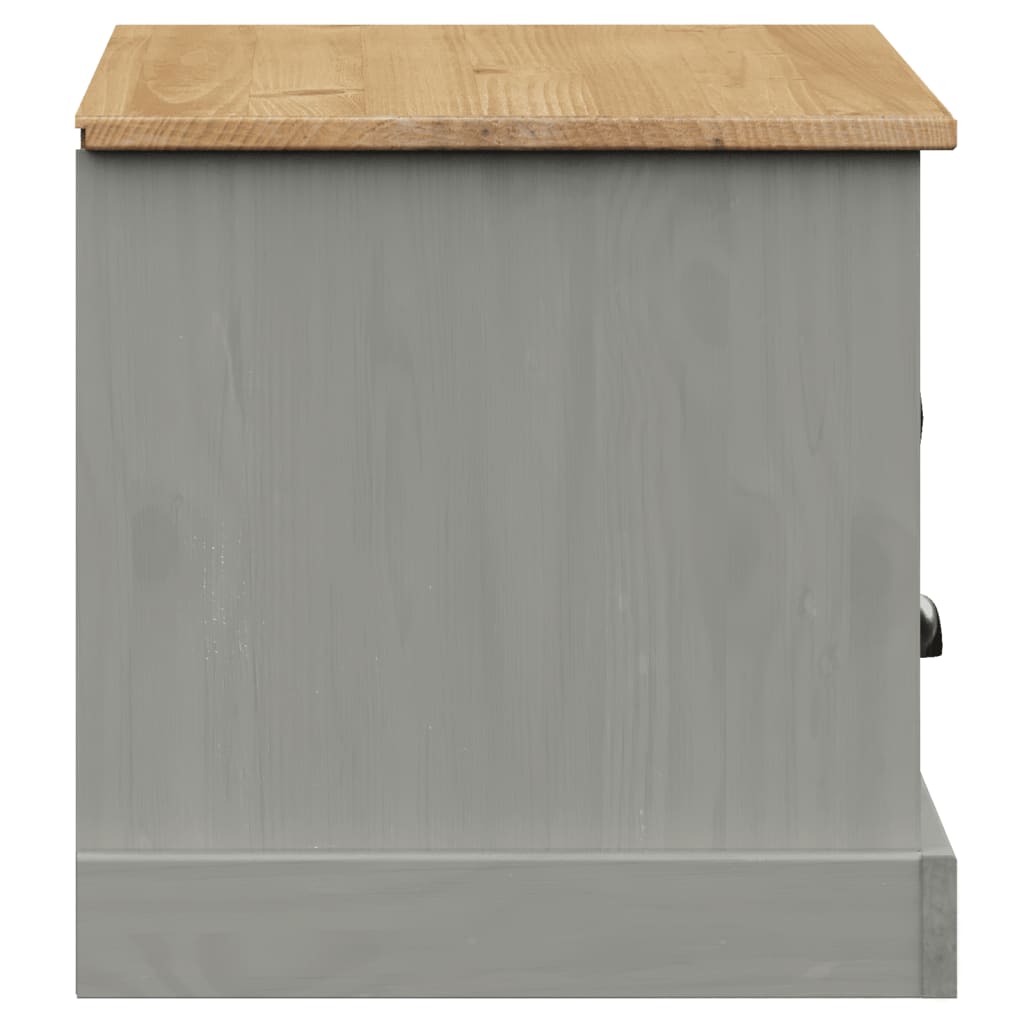 vidaXL Szafka pod TV VIGO, szara, 106x40x40 cm, lite drewno sosnowe