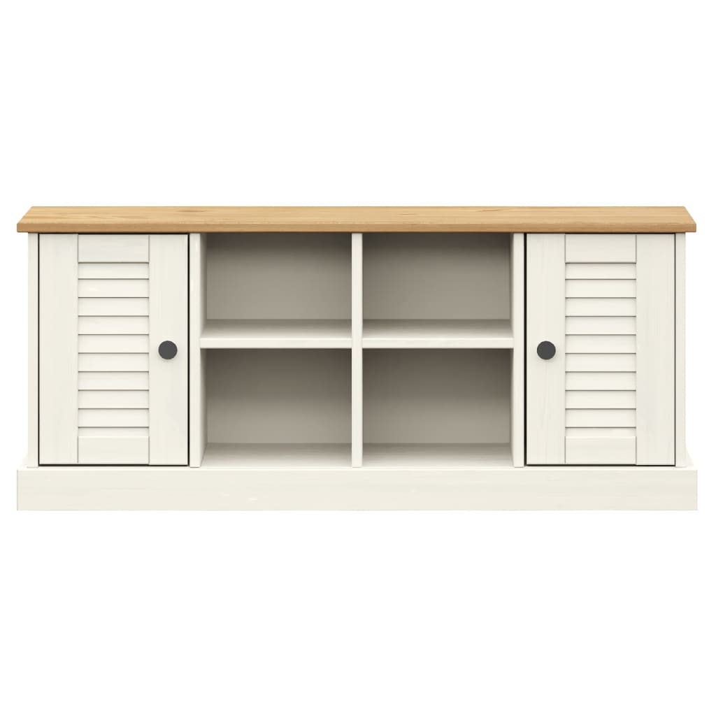 vidaXL Szafka na buty VIGO, biała, 106x35x45 cm, lite drewno sosnowe