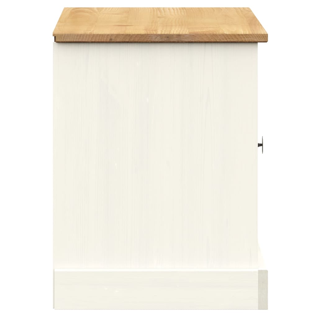 vidaXL Szafka na buty VIGO, biała, 106x35x45 cm, lite drewno sosnowe