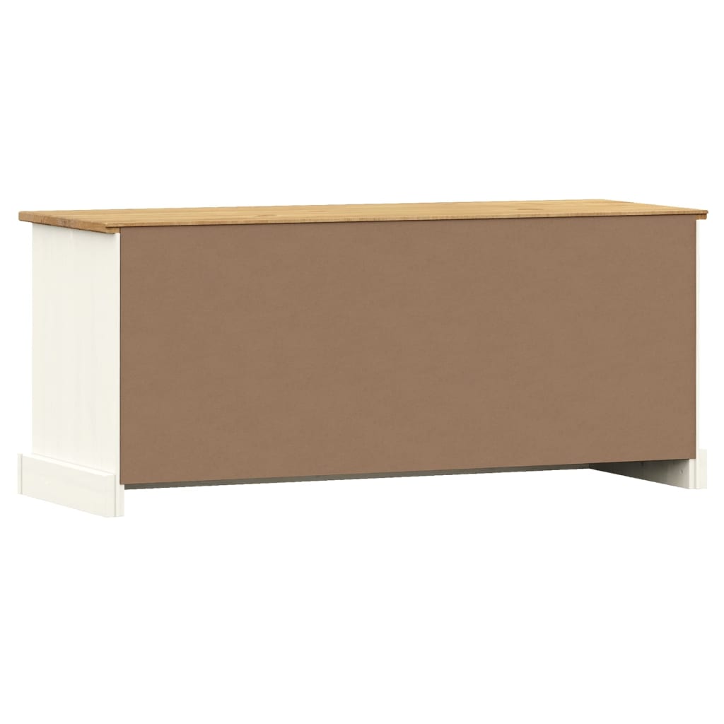 vidaXL Szafka na buty VIGO, biała, 106x35x45 cm, lite drewno sosnowe