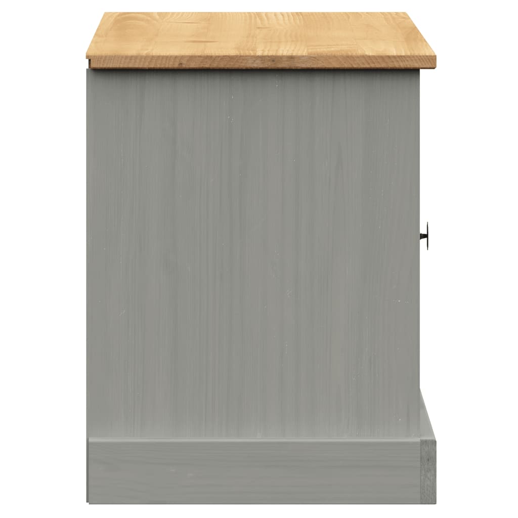 vidaXL Szafka na buty VIGO, szara, 106x35x45 cm, lite drewno sosnowe