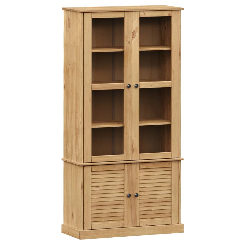 vidaXL Witryna VIGO, 85x35x170 cm, lite drewno sosnowe