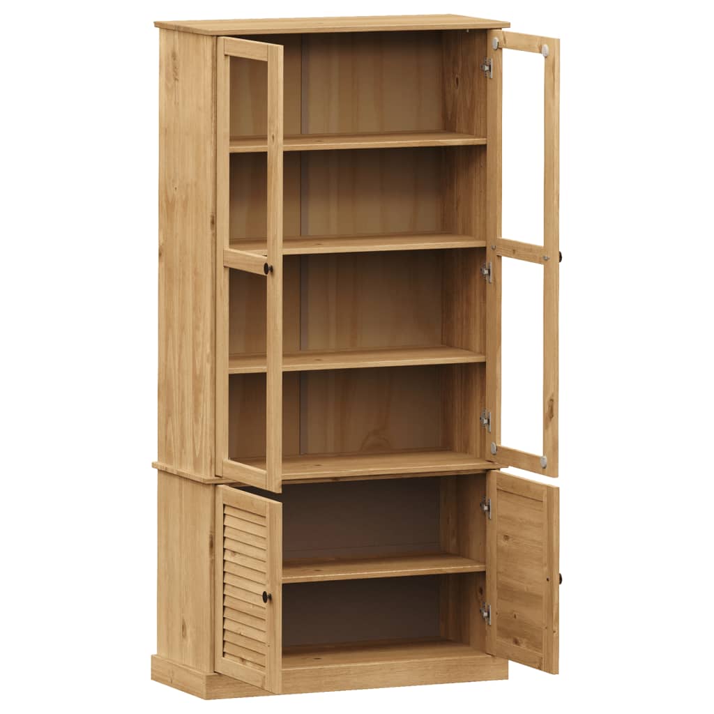 vidaXL Witryna VIGO, 85x35x170 cm, lite drewno sosnowe