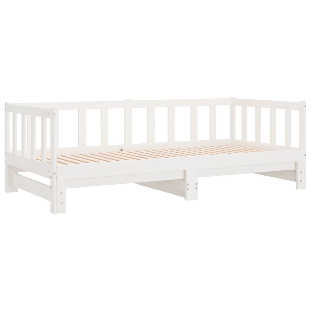 vidaXL Łóżko rozsuwane, białe, 2x(90x200) cm, lite drewno sosnowe