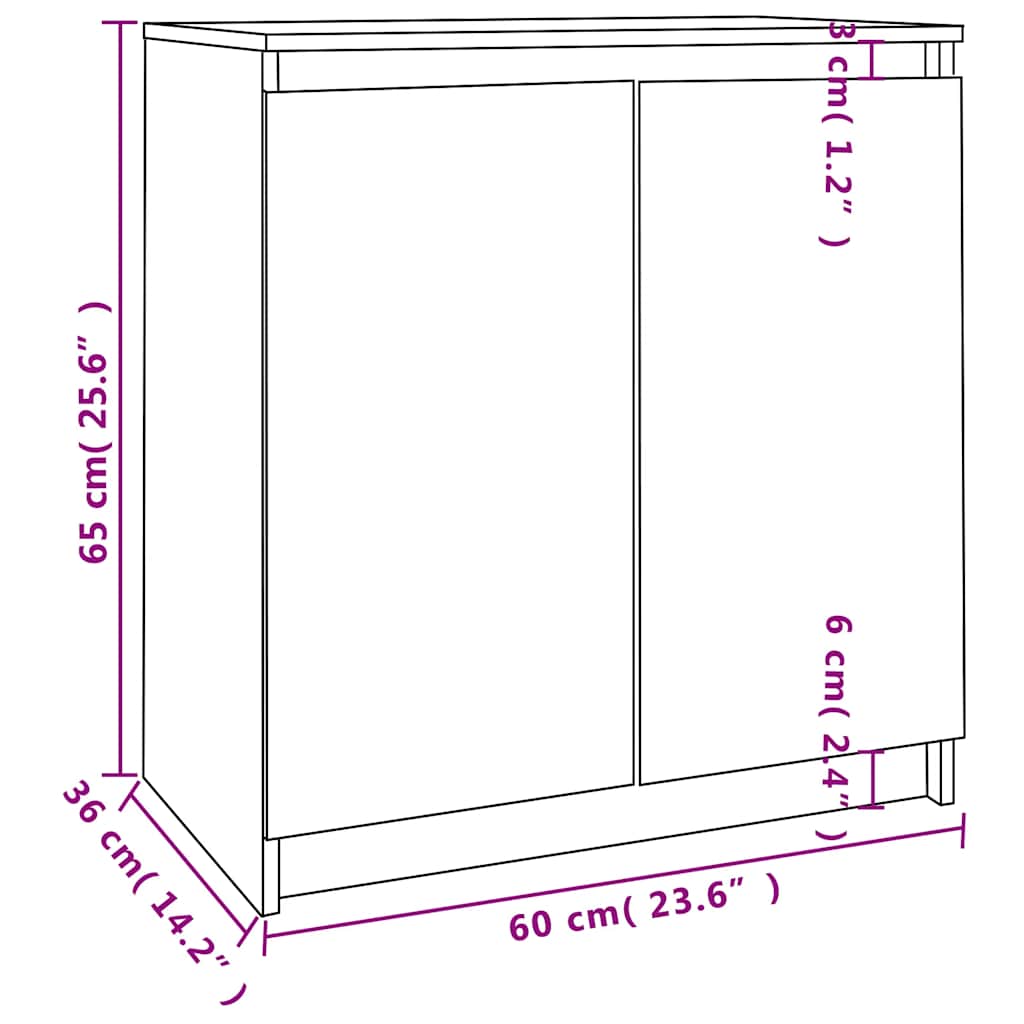 vidaXL Szafka, 60x36x65 cm, lite drewno sosnowe