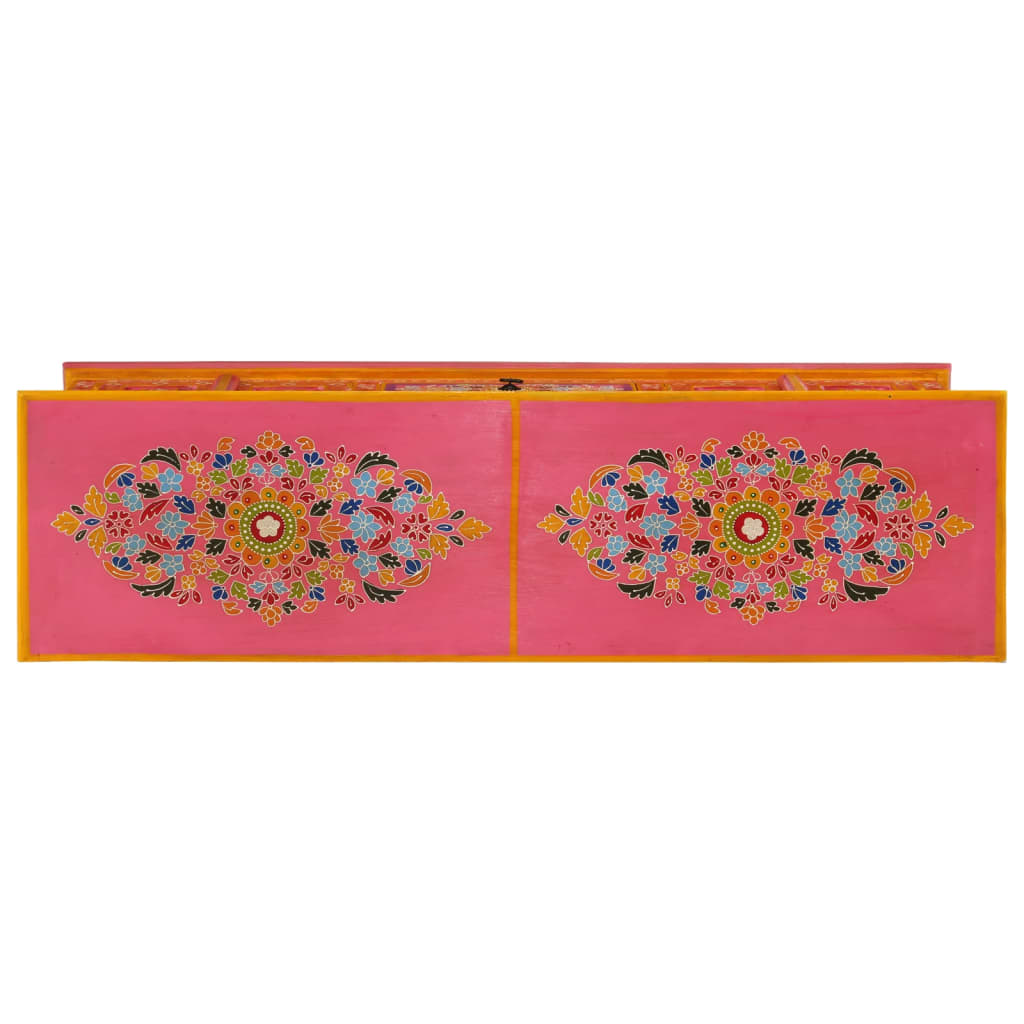 vidaXL Szafka pod TV, różowa, 110x30x40 cm, lite drewno mango