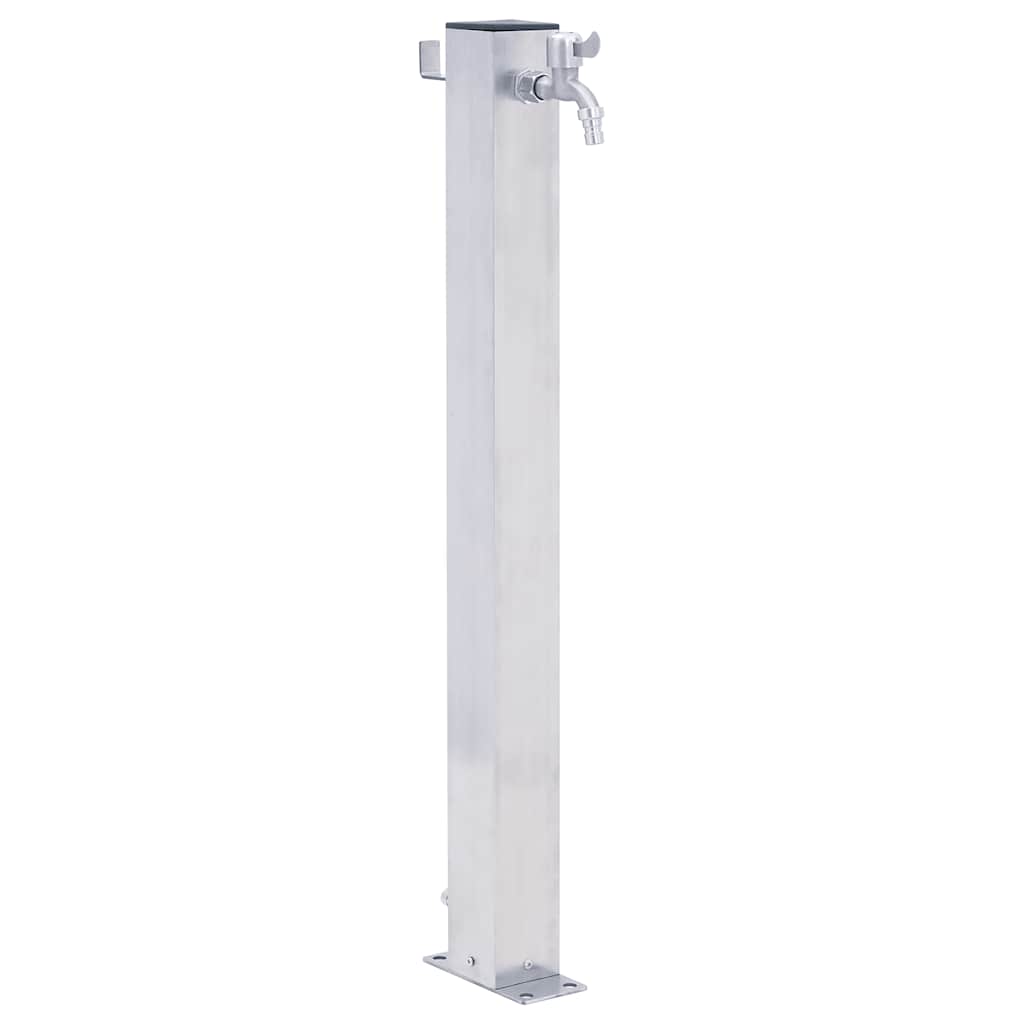 vidaXL Kran ogrodowy na kwadratowym słupku, 100 cm, stal nierdzewna
