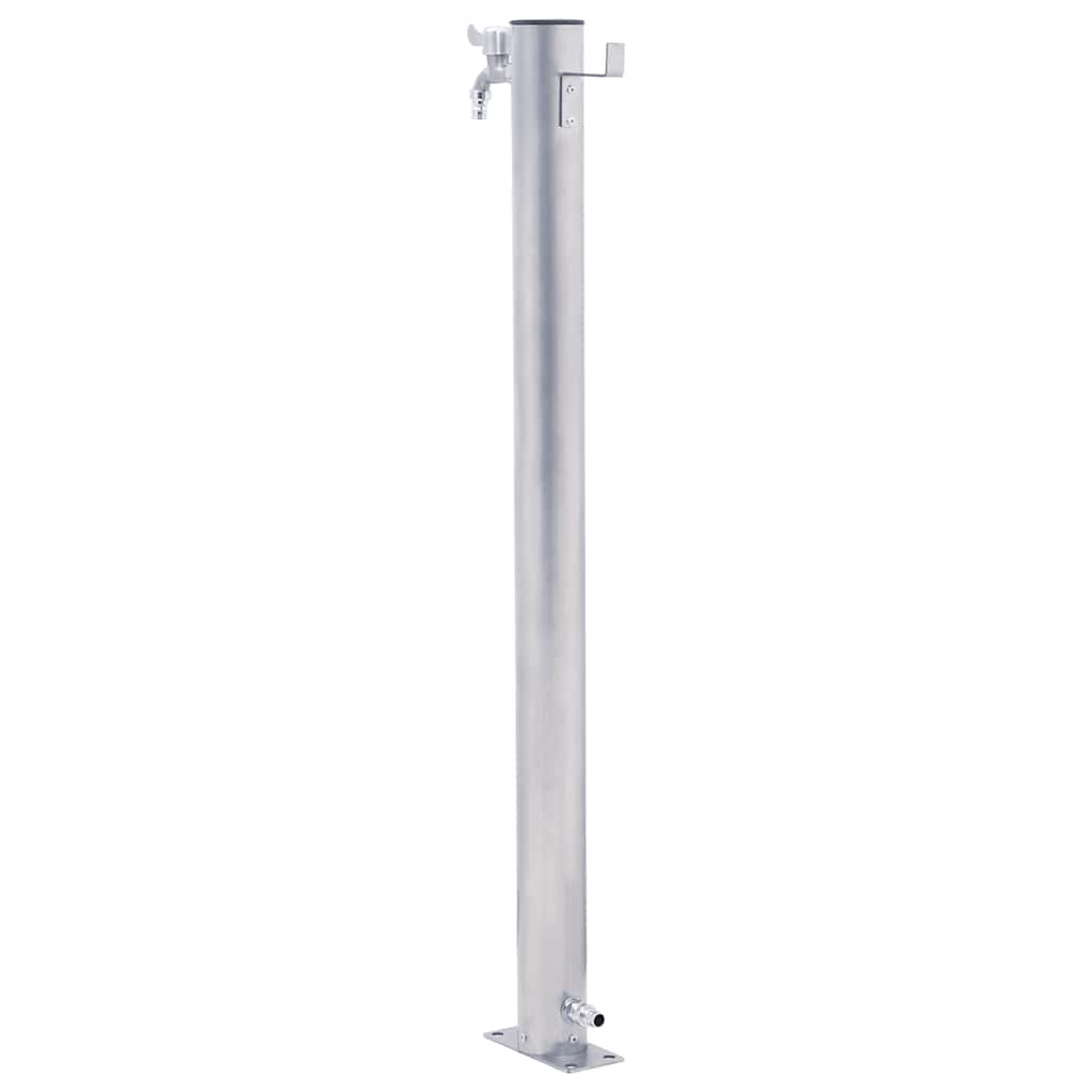 vidaXL Kran ogrodowy na okrągłym słupku, 40 cm, stal nierdzewna