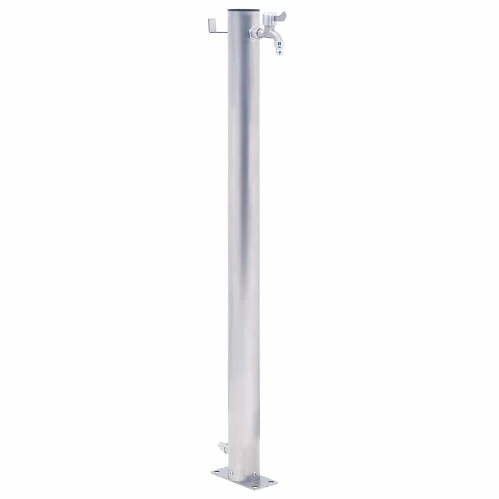 vidaXL Kran ogrodowy na okrągłym słupku, 60 cm, stal nierdzewna