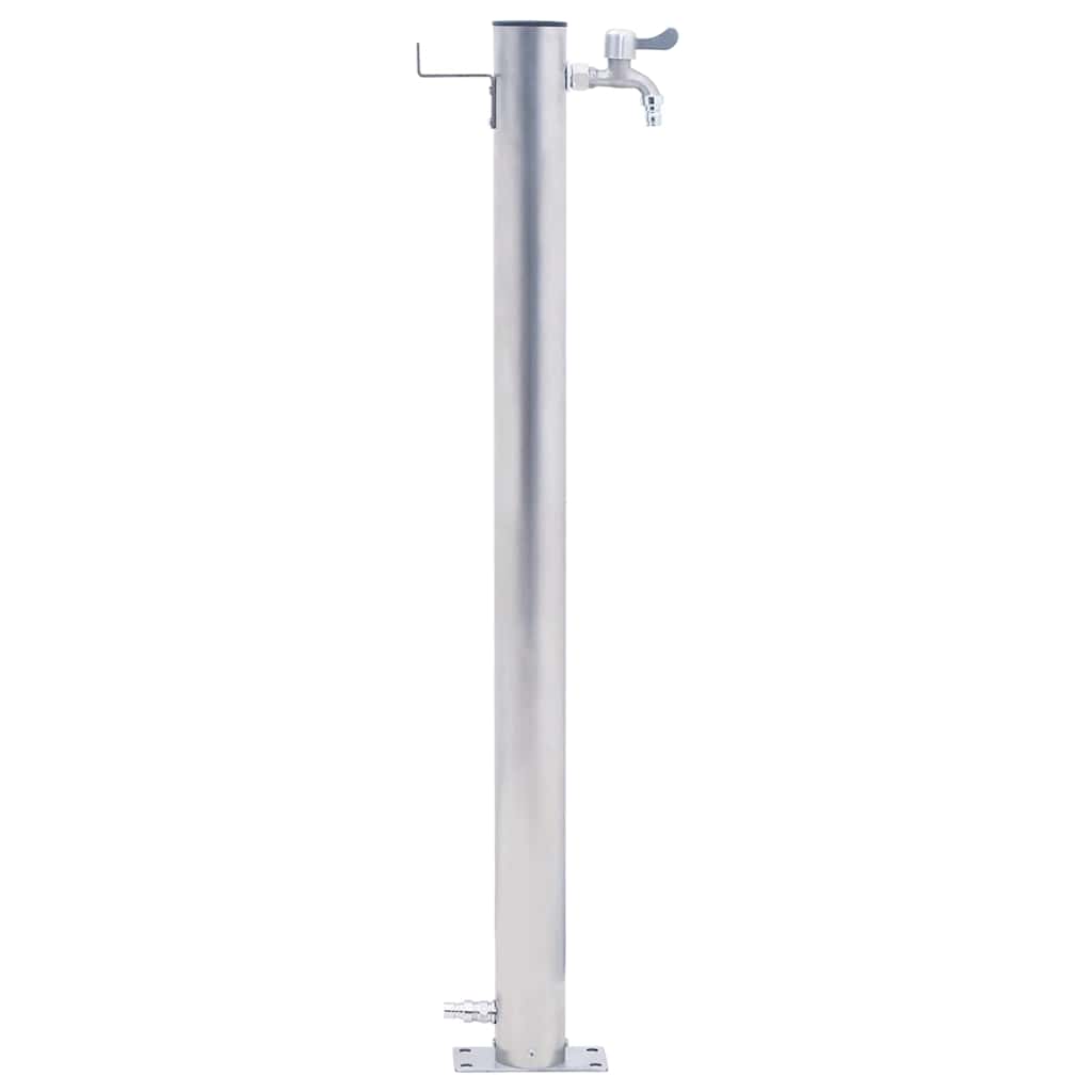 vidaXL Kran ogrodowy na okrągłym słupku, 60 cm, stal nierdzewna
