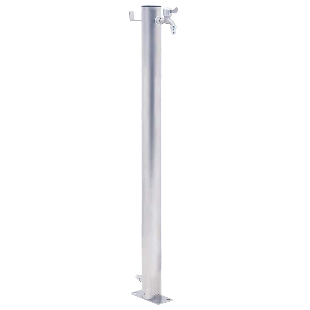 vidaXL Kran ogrodowy na okrągłym słupku, 80 cm, stal nierdzewna