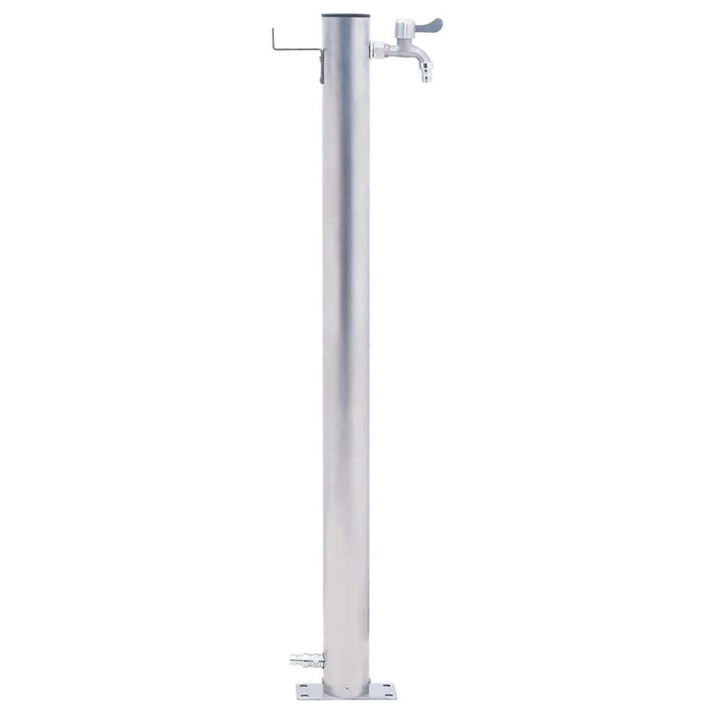vidaXL Kran ogrodowy na okrągłym słupku, 80 cm, stal nierdzewna
