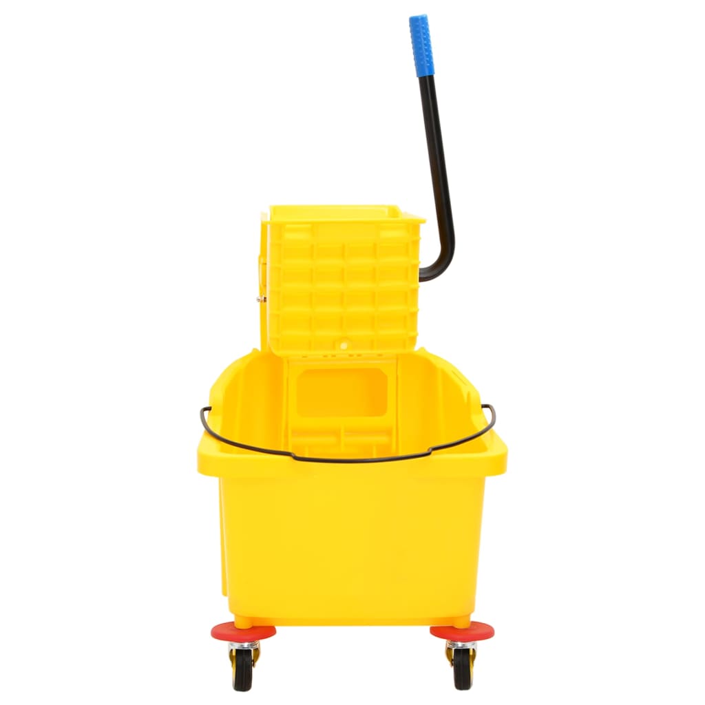 vidaXL Wiaderko z wyżymaczką do mopa, na kółkach, żółte, 36 L, PP
