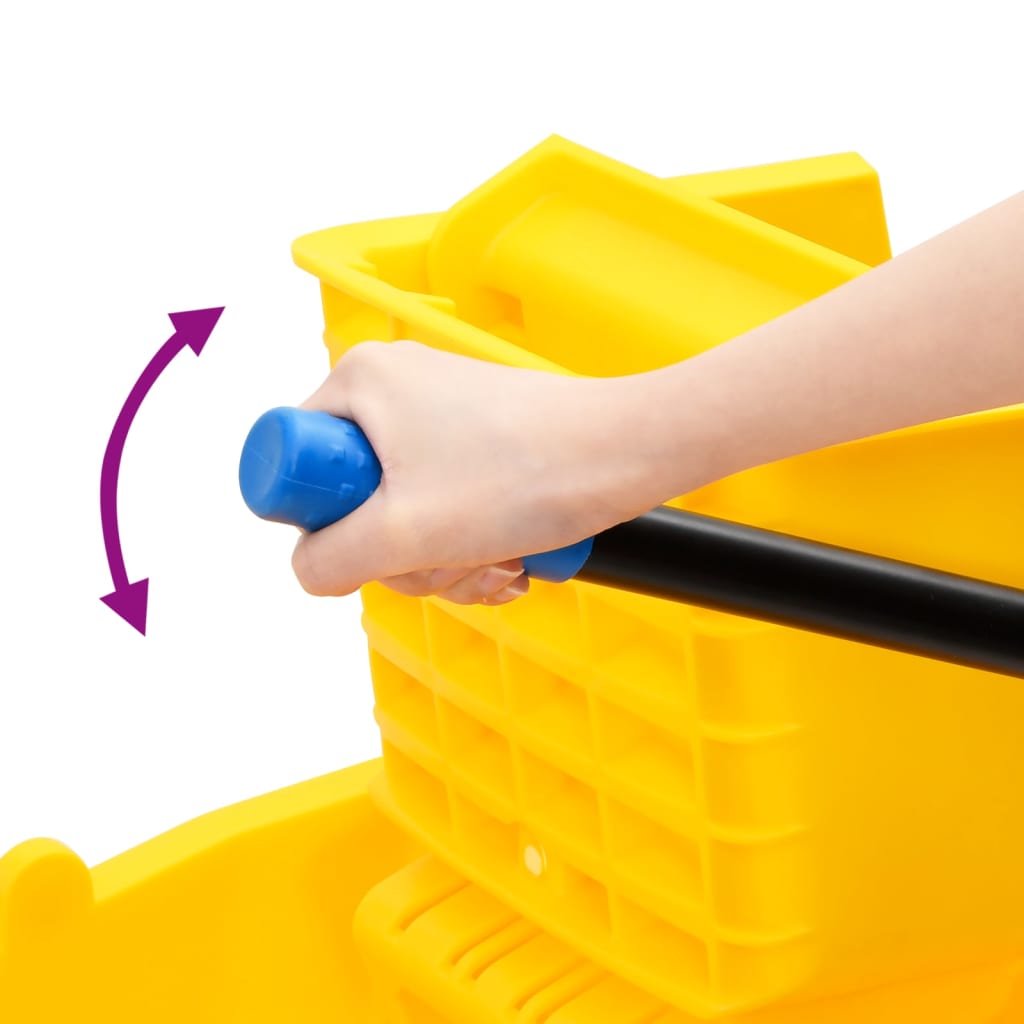 vidaXL Wiaderko z wyżymaczką do mopa, na kółkach, żółte, 36 L, PP
