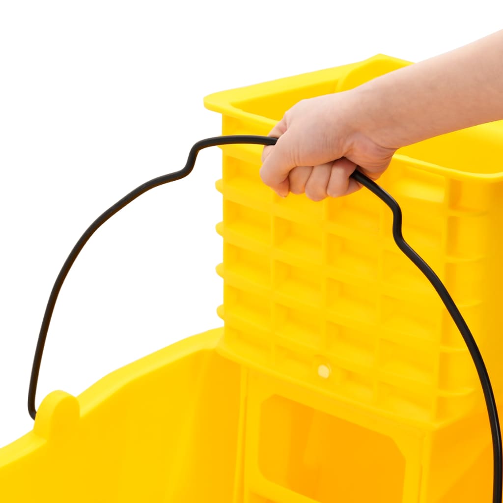vidaXL Wiaderko z wyżymaczką do mopa, na kółkach, żółte, 36 L, PP