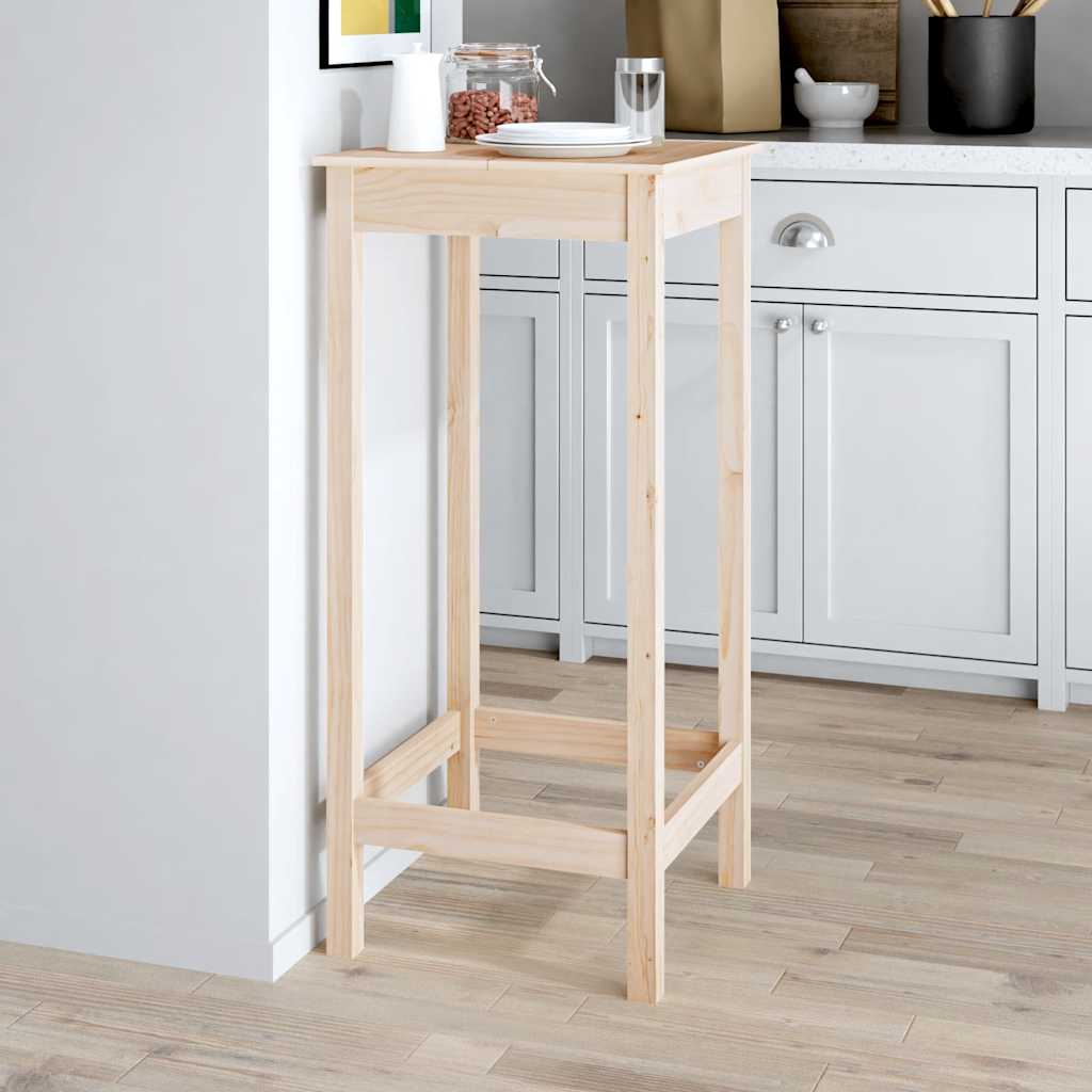 vidaXL Stolik barowy, 50x50x110 cm, lite drewno sosnowe