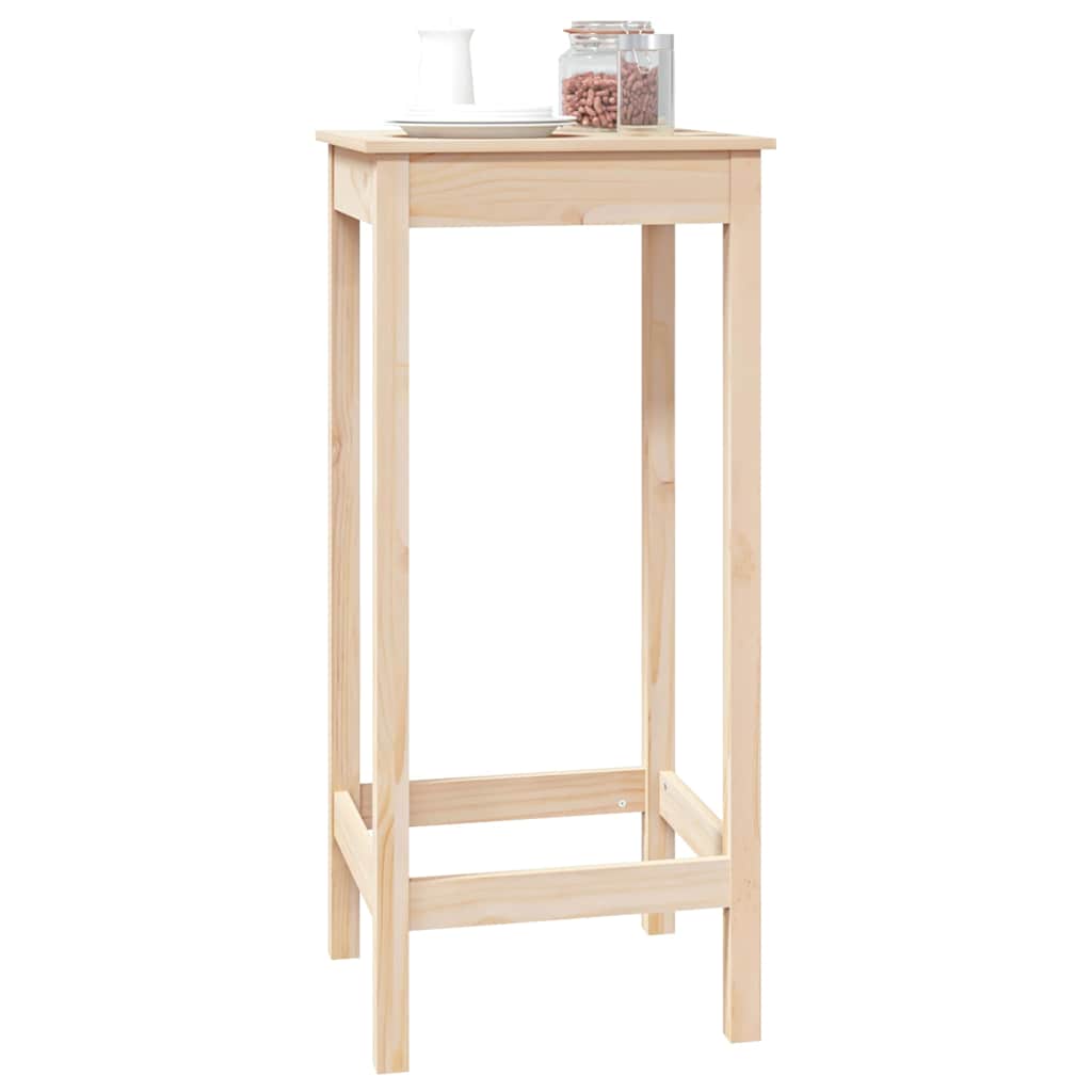 vidaXL Stolik barowy, 50x50x110 cm, lite drewno sosnowe