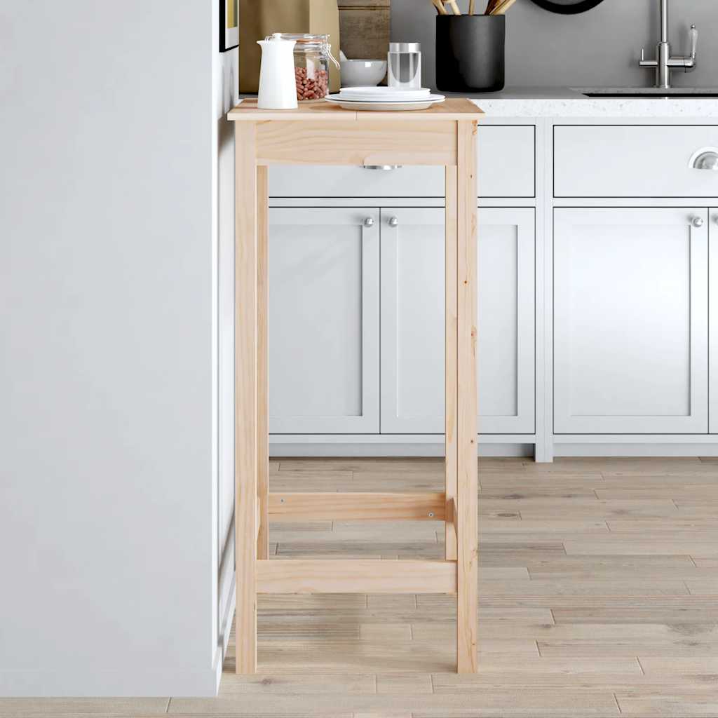 vidaXL Stolik barowy, 50x50x110 cm, lite drewno sosnowe