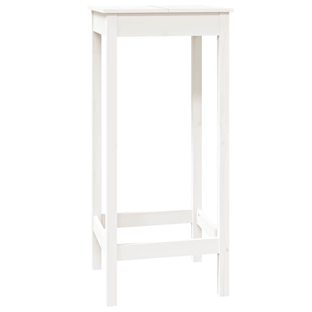 vidaXL Stolik barowy, biały, 50x50x110 cm, lite drewno sosnowe