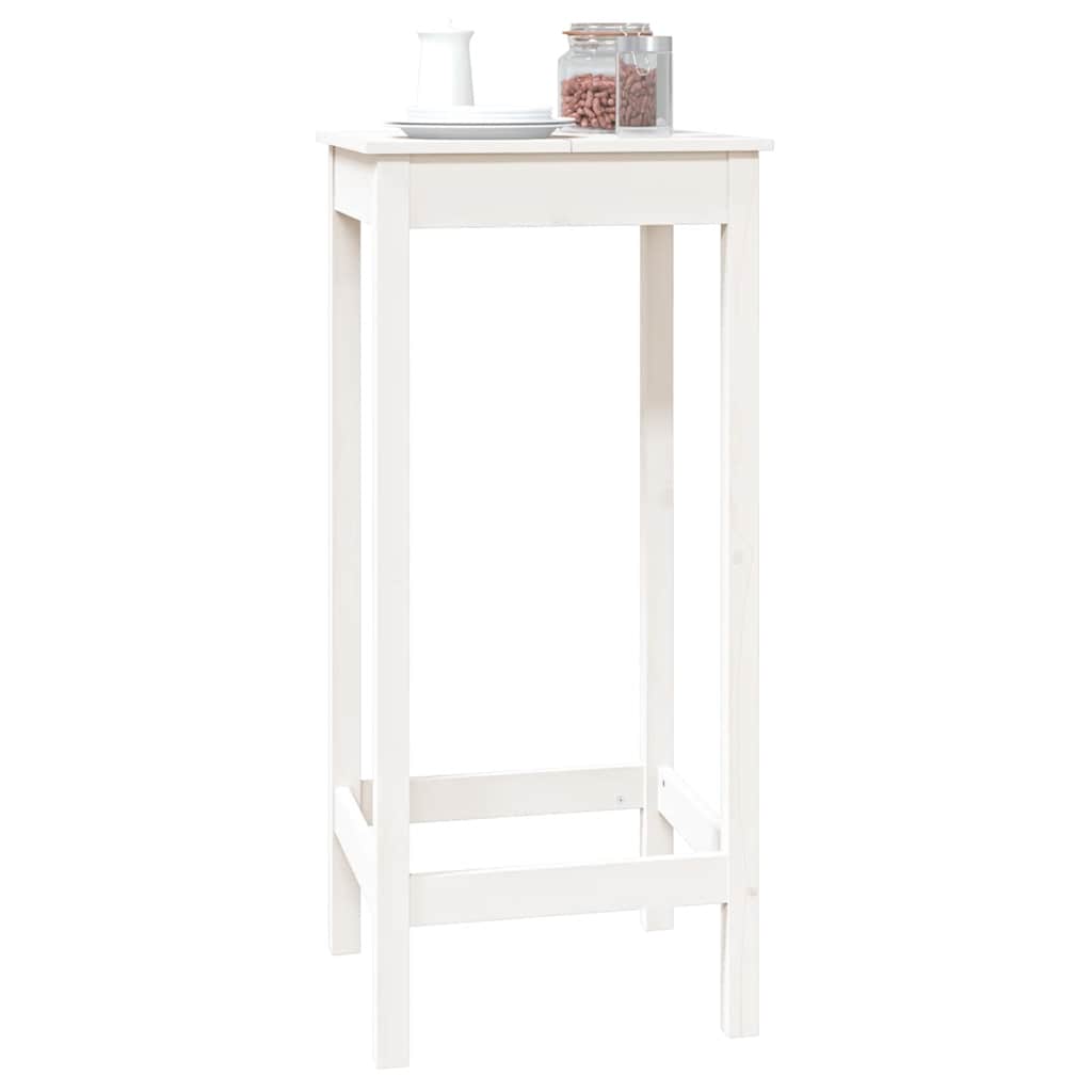 vidaXL Stolik barowy, biały, 50x50x110 cm, lite drewno sosnowe