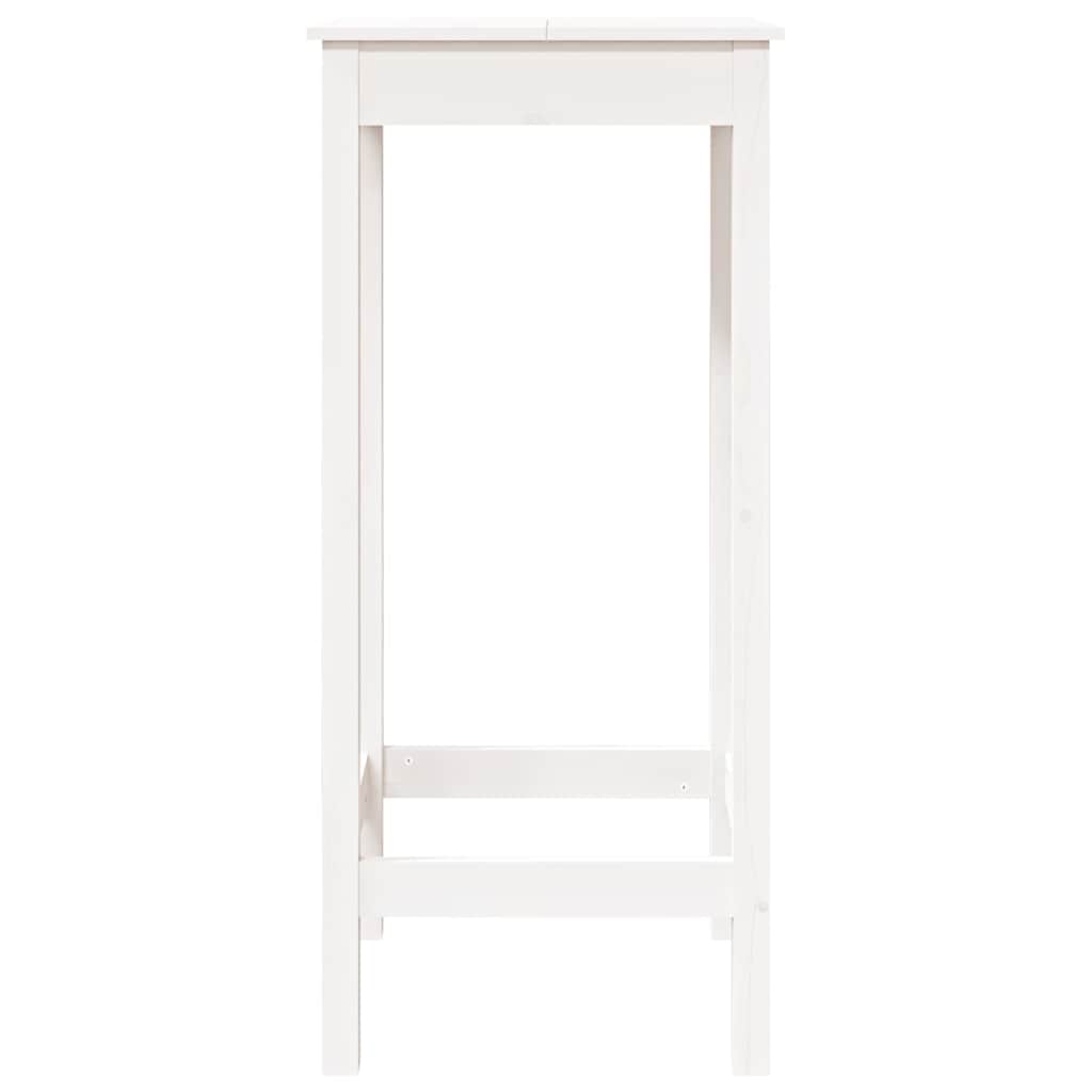 vidaXL Stolik barowy, biały, 50x50x110 cm, lite drewno sosnowe