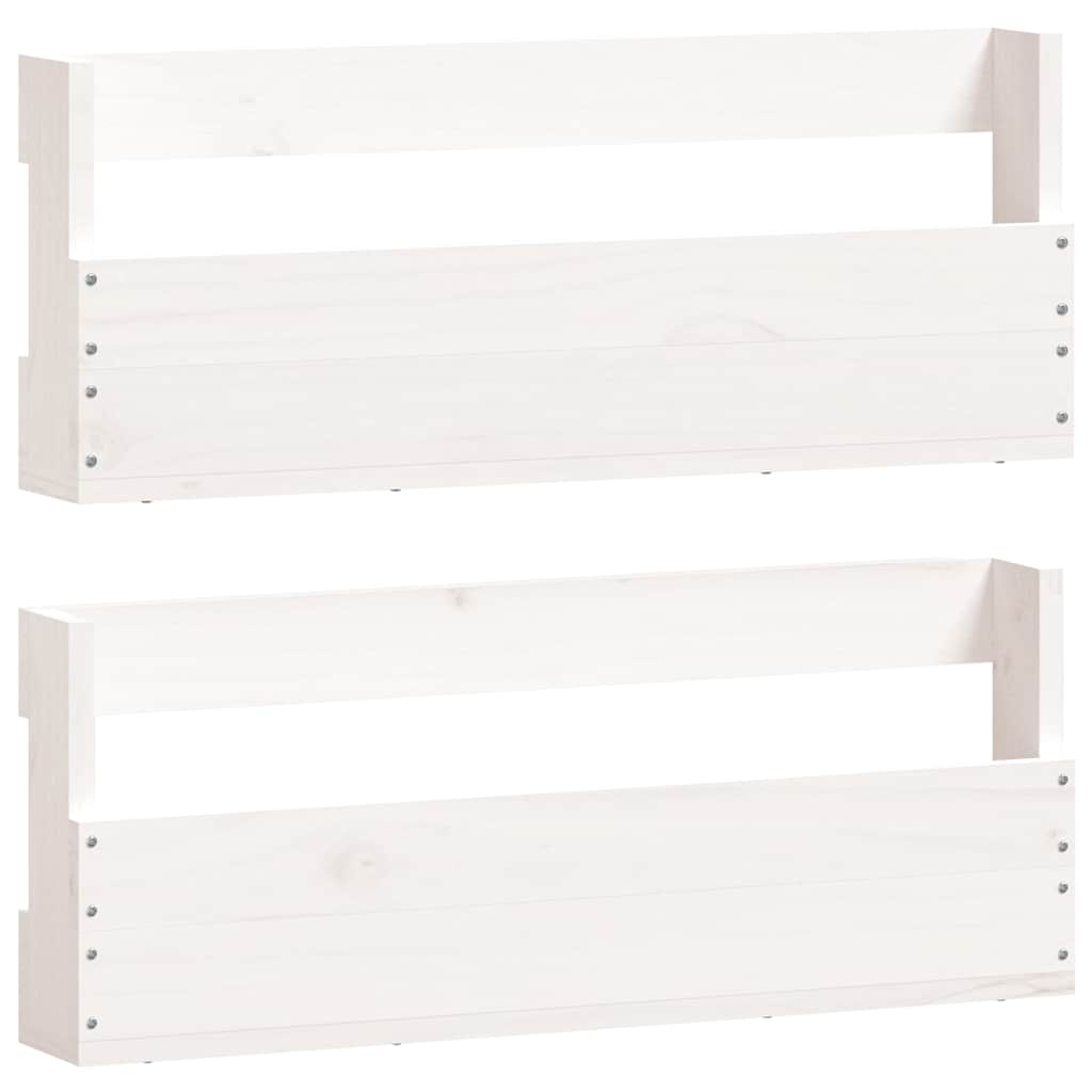 vidaXL Ścienne półki na buty, 2 szt., biały, 59x9x23 cm, sosna