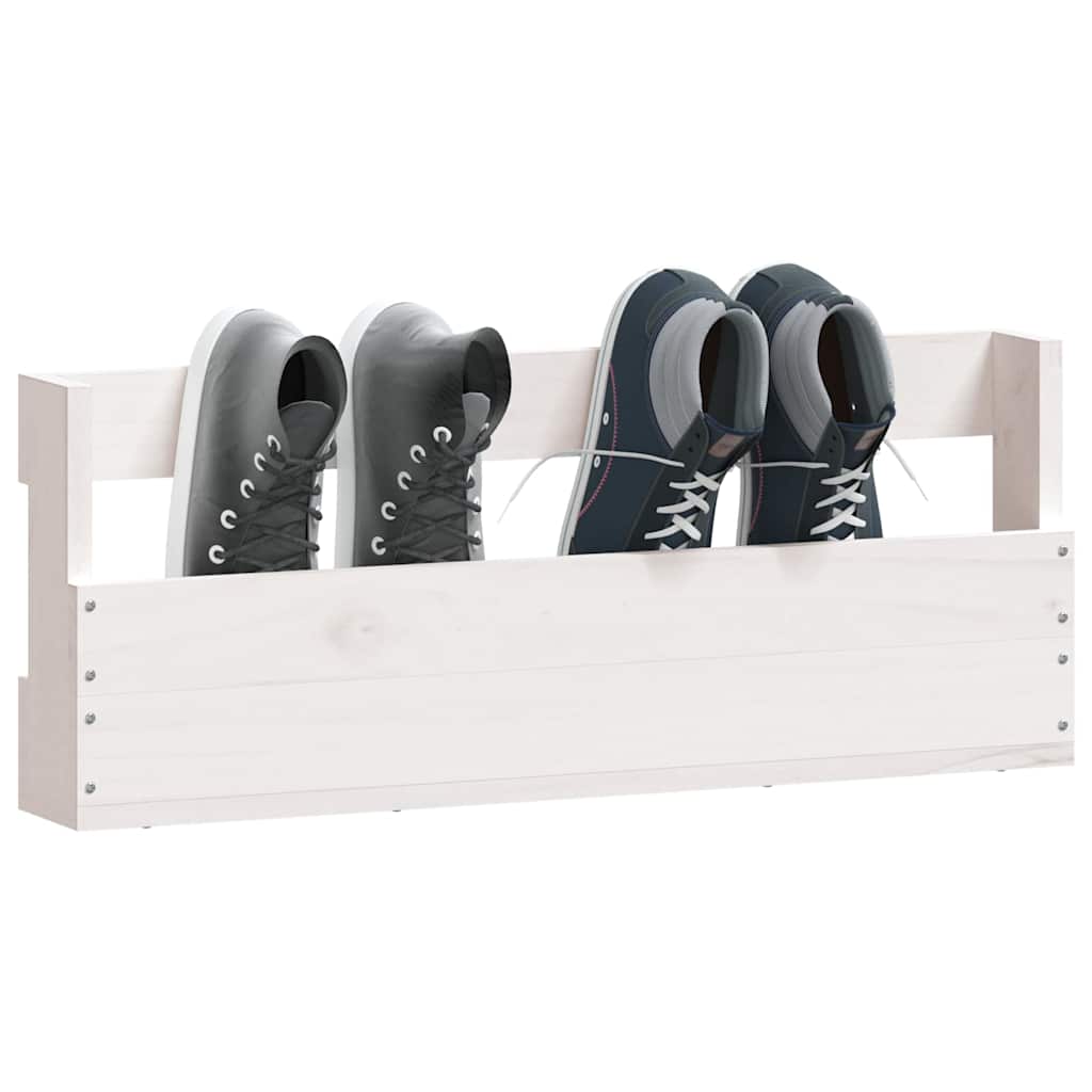 vidaXL Ścienne półki na buty, 2 szt., biały, 59x9x23 cm, sosna