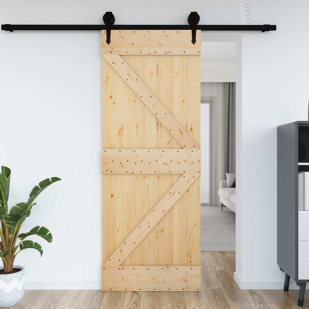 vidaXL Drzwi NARVIK Naturalny 85 x 210 cm Lite Drewno Sosnowe