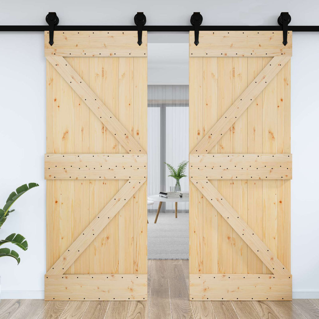 vidaXL Drzwi NARVIK Naturalny 95 x 210 cm Lite Drewno Sosnowe