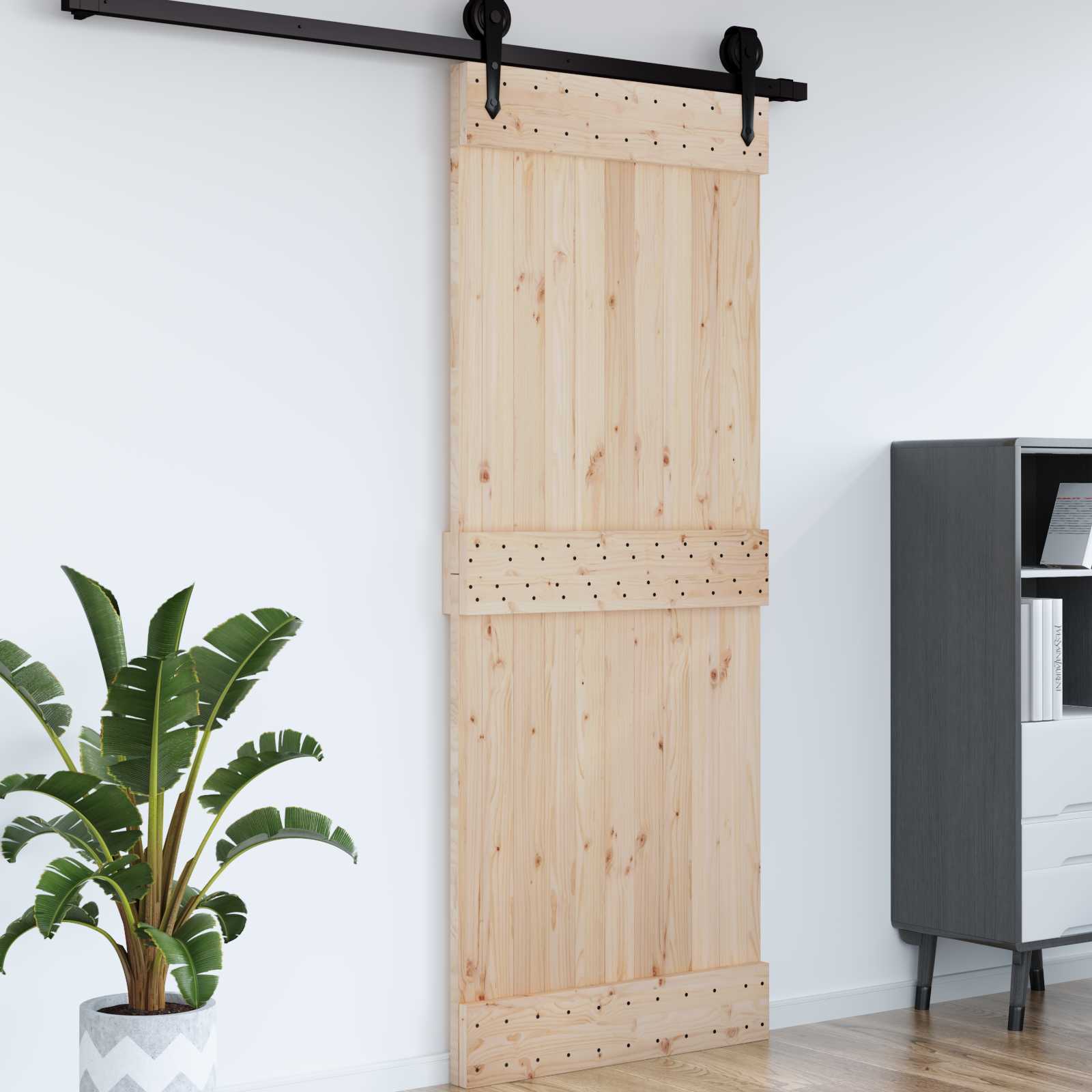 vidaXL Drzwi NARVIK Naturalny 80 x 210 cm Lite Drewno Sosnowe