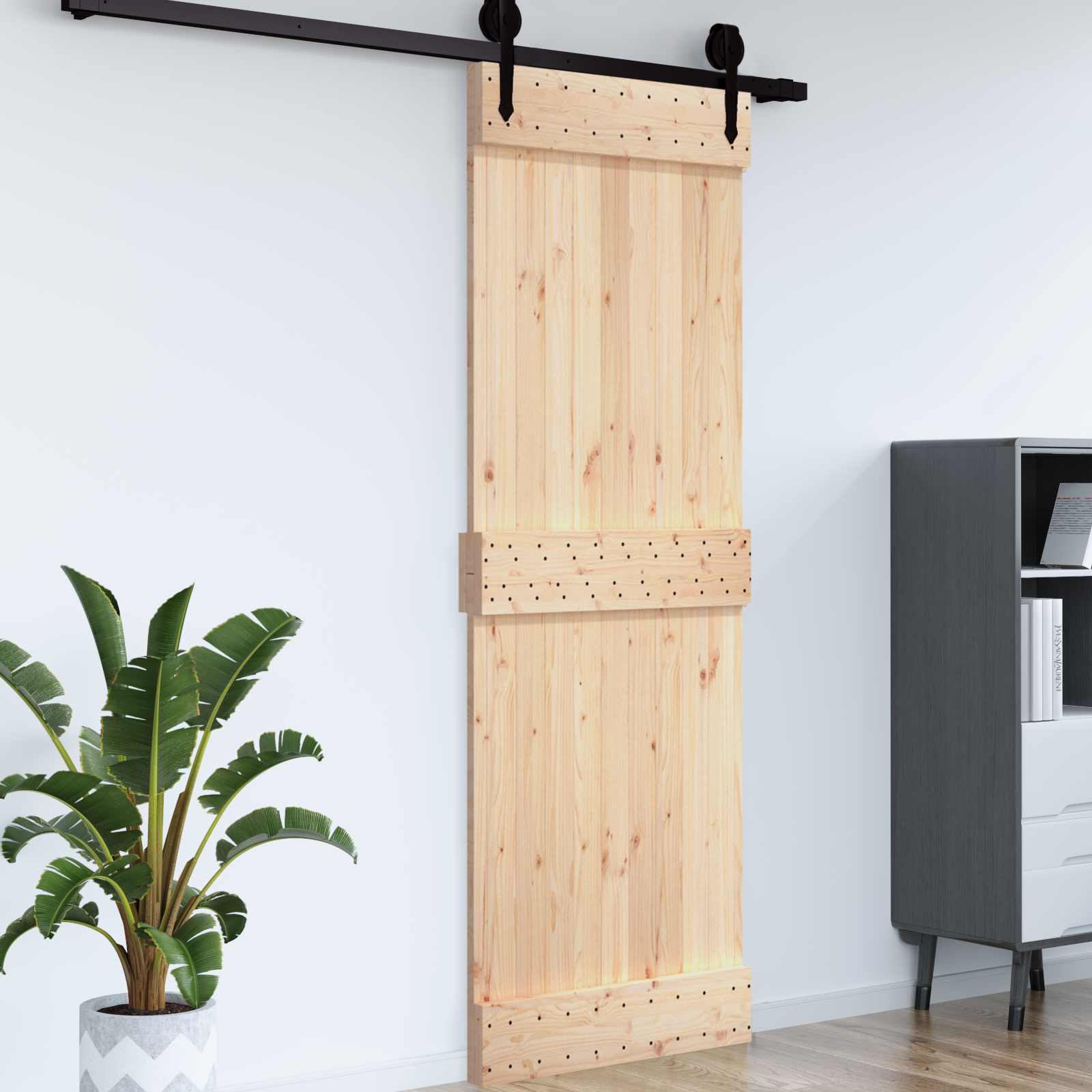 vidaXL Drzwi NARVIK Naturalny 85 x 210 cm Lite Drewno Sosnowe
