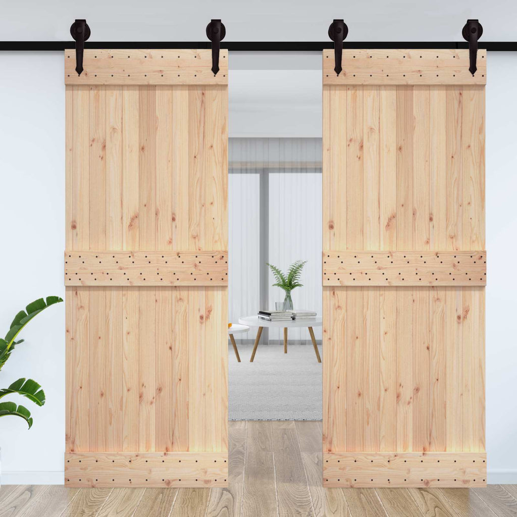 vidaXL Drzwi NARVIK Naturalny 85 x 210 cm Lite Drewno Sosnowe